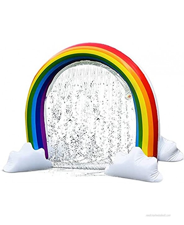 GoSlaz Inflatable Rainbow Sprinkler Toy Kids Sprinklers for Outside Fun Outdoor Water Play Sprinkler for Toddlers Huge Colorful Back Yard Toddler Summer Toys Easy to Set Up Great Party Prop