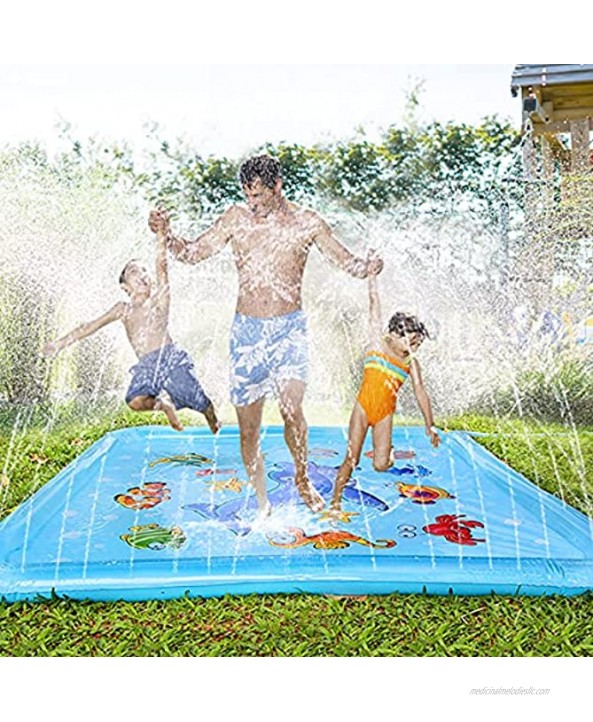 Growsly Splash Pad for Toddlers Outdoor Sprinkler for Kids 67 Summer Water Toys Inflatable Wading Baby Pool Fun Gifts for 2 3 4 5 6 7 Years Old Boy Girl Backyard Garden Lawn Outdoor Games