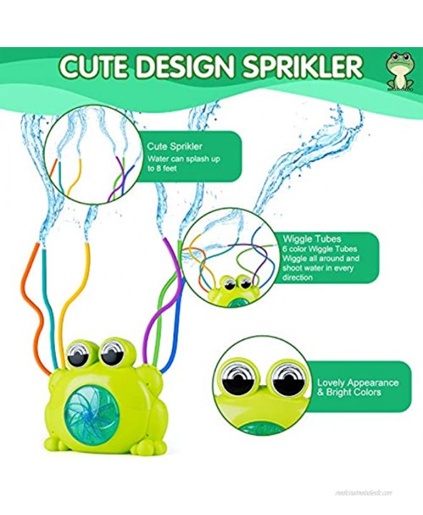INNOCHEER Frog Sprinkler for Kids and Toddler Sprinklers for Yard Outdoor Water Toys for 3,4,5,6,7,8 Year Old Boy Girl Backyard Splash Water Play Outside Summer Activities Sprays Up to 15ft High
