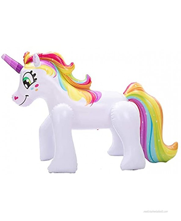 JOYIN 53'' Inflatable Unicorn Sprinkler for Kids and Adults Outdoor Water Toys Alicorn Pegasus Lawn Sprinkler for Kids Summer Fun Activities