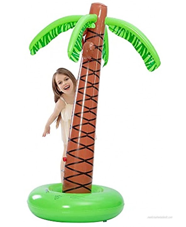 JOYIN Inflatable Palm Tree Sprinkler 61” Lawn Sprinkler for Kids Outdoor Sprinkler Water Toys for Boys Girls