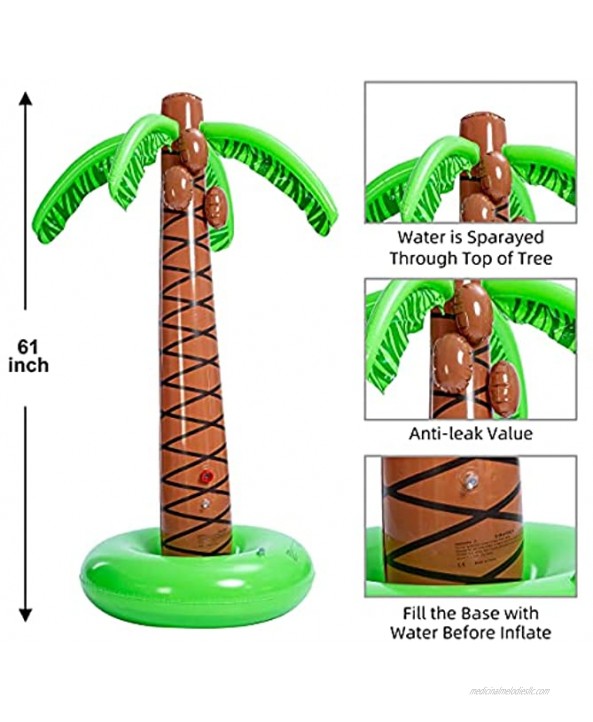 JOYIN Inflatable Palm Tree Sprinkler 61” Lawn Sprinkler for Kids Outdoor Sprinkler Water Toys for Boys Girls