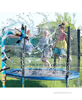KGK Trampoline Sprinkler for Kids 360 Degree Rotating Trampoline Spray Backyard Waterpark Trampoline Accessories Fun Summer Outdoor Water Game Toys for Boys and Girls Water Sprinkler for Kids