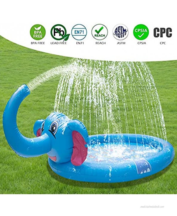 Kisprine 3-in-1 Splash Pad Inflatable Sprinkler for Kids and Toddlers Kids & Toddler Pool Inflatable Water Toys ,Outdoor Swimming Pool for Babies and Toddlers