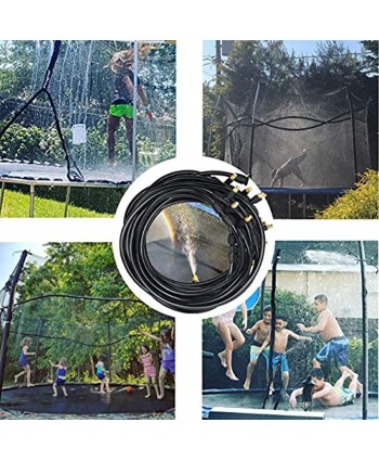 LANGXUN Trampoline Water Sprinkler Play for Kids Summer Outdoor Water Game Toys for Toddlers 50FT 14 Nozzles Misting Cooling System for Swimming Pool Patio Garden Lawn Greenhouse Irrigation Sprinkle