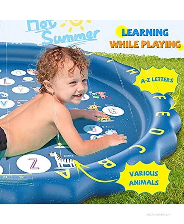 LANXU Splash Pad for Kids Summer Outside Backyard Sprinklers Pool 67