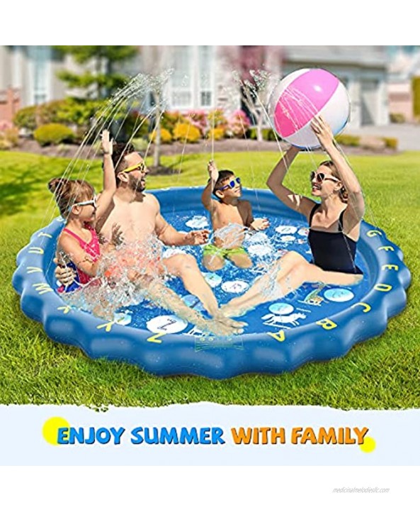 LANXU Splash Pad for Kids Summer Outside Backyard Sprinklers Pool 67
