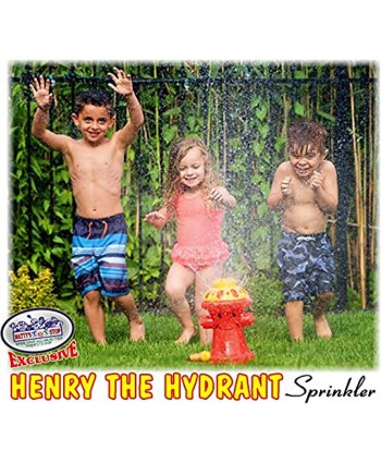 Matty's Toy Stop Henry The Hydrant Water Sprinkler for Kids Attaches to Standard Garden Hose & Sprays Up to 10 Feet High & 16 Feet Wide Measures 10.75" High