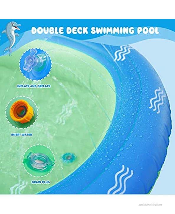 MVP BOY Inflatable Sprinkler Pool Water Toys for Kids Upgraded 3 in 1 Splash Pool Outdoor Backyard Swimming Gifts for Toddlers Kids ChildrenLarge