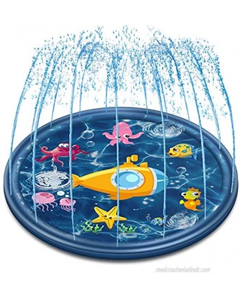 Neteast Outdoor Sprinkler Mat Summer Toys Gift for Kids and Toddlers 68'' Outside Splash Pad Water Toys for 1 2 3 4 5 6 7 8 Year Old Boys Girls Baby Gifts