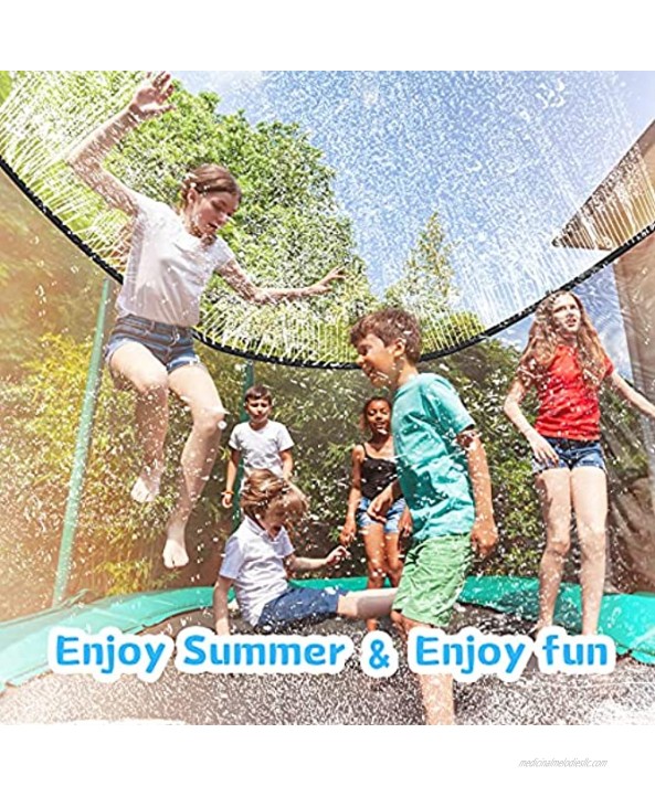 OYEFLY Trampoline Sprinkler Fun Water Park Summer Toys Trampoline Accessories Outdoor Trampoline Water Play Sprinklers for Kids 49 ft Black