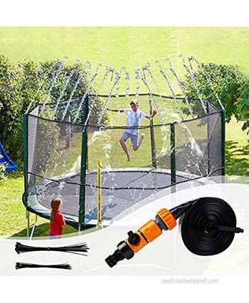 Sancodee Trampoline Sprinkler for Kids Outdoor Water Park Trampoline Accessories Water Sprinkler Fun Summer Outdoor Water Toys for Boys Girls Adults 39ft