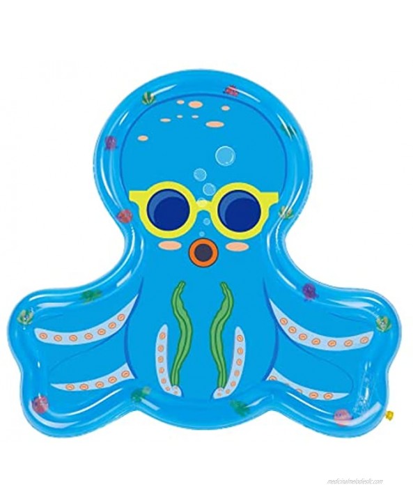 Soopotay Splash Pad for Toddlers & Kids Sprinkler for Kids 68 Water Sprinkler Mat for Children Outdoor Play-Octopus Blue