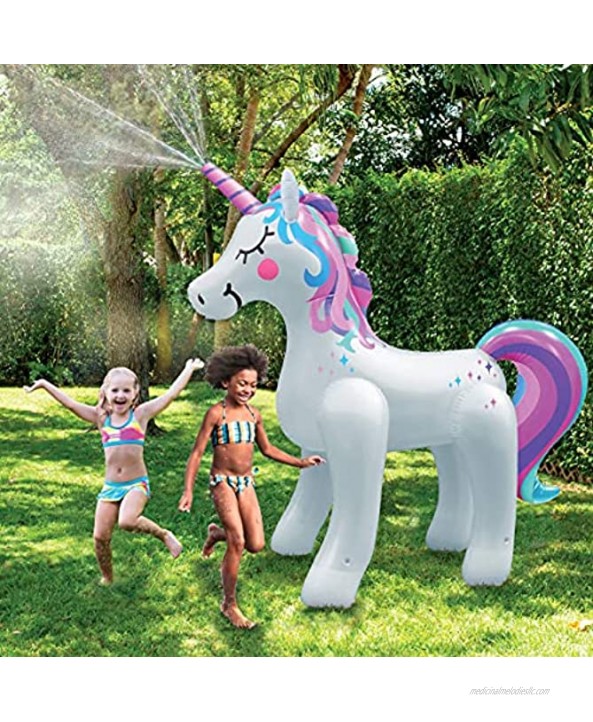 Splash Buddies Sprinklers for Yard – Inflatable Sprinkler for Kids – Easy and Quick Inflation – Requires Hose Attachment – Perfect for Summertime Outdoor Play Pink Unicorn