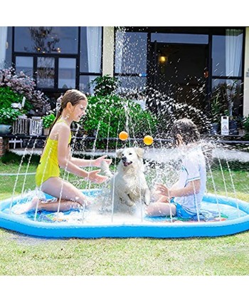 Splash Pad Sprinkler for Kids & Toddlers Upgraded 75" Large Size Outdoor Summer Water Toys Splash Play Mat Water Play Mat Toys for Toddlers & Dogs