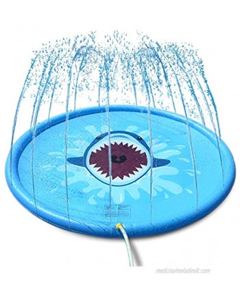 Splash Play Mat Water Spray Pad Inflatable Splash Sprinkler Pad for Kids Toddlers Outdoor Inflatable Sprinkler Water Toys Children’s Sprinkler Pool Wading Pool for Toddlers Baby Boys and Girls