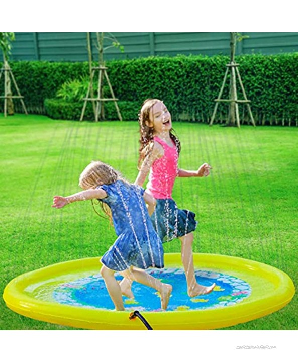 Splashin'kids 68 Sprinkle and Splash Play Mat Pad Toy for Children Infants Toddlers Boys Girls and Kids Perfect Inflatable Outdoor Sprinkler pad Watch Video Toys for 5year olds