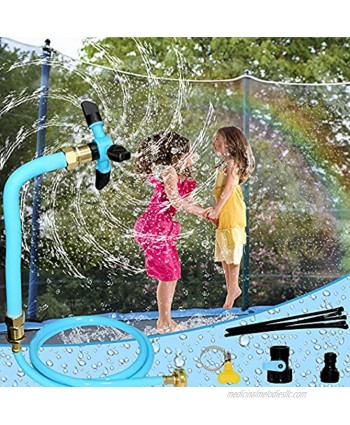 STFLY Trampoline Sprinkler for Kids Outdoor 360 Degree Whirl Sprinkler Fun Water Park Rotating Sprinkler for Boys Girls Backyard Adjustable Waterwhirl Summer Game Toys