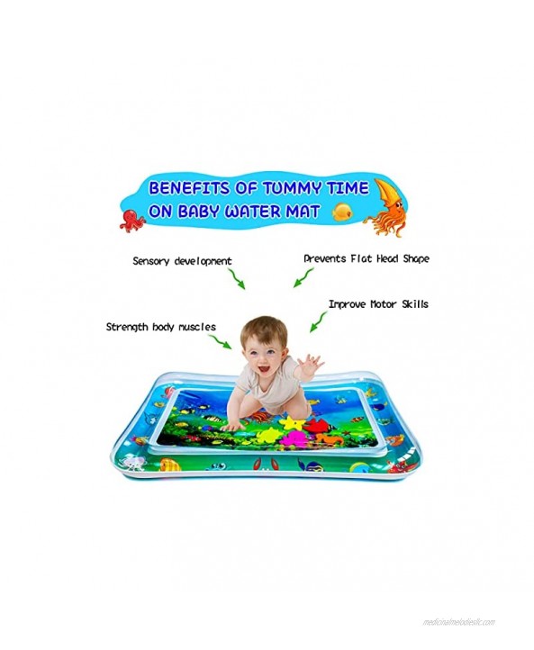 SUNSHINE-MALL Baby Water mat,Water mat for Babies,Tummy time Toys,Inflatable Play Mat Water Cushion Infant Toys Fun Early Development Activity Play Center for Newbor70x50cm