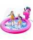 SuSenGo Unicorn Splash Pads Sprinkler for Kids Toddler Large Size 71" Outdoor Inflatable Wading Pool