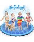 Toffos Splash Pad 74.8‘’ Sprinkler for Dogs and Kids Extra Large 0.5mm Thickened Durable and Foldable Large Pool Summer Outdoor Water Play Mat Toys for Toddlers & Dogs