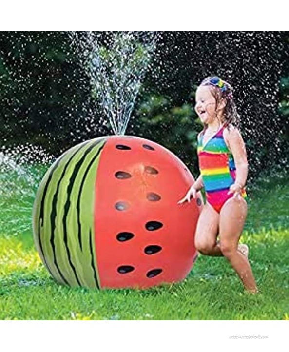Vercico Inflatable Watermelon Sprinkler Melon Ball Toys for Toddlers 23'' Sprinkler Spray Water Ball Toy for Kids Adults Outdoor Fun in The Garden Backyard