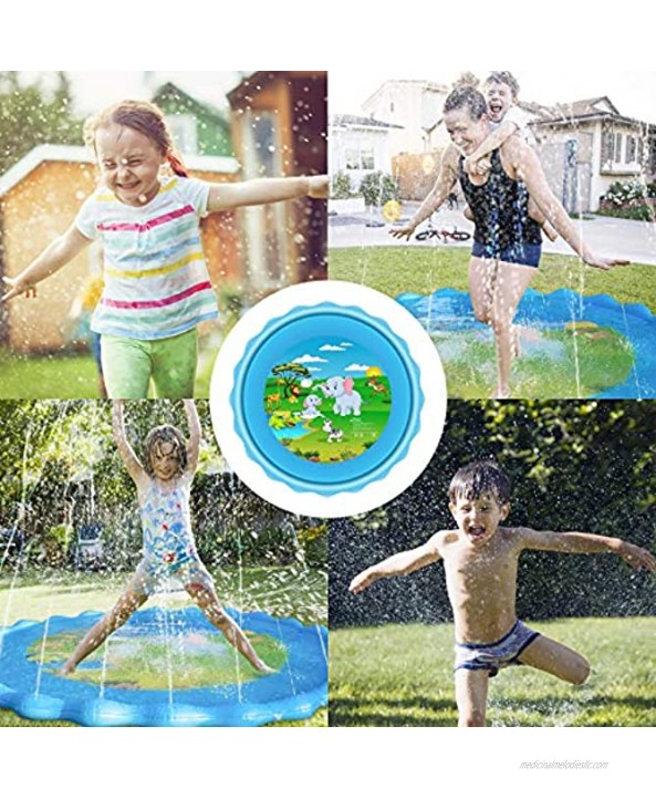 VOROSY Upgraded 79 Sprinkler & Splash Play Mat Splash Pad Inflatable Summer Outdoor Sprinkler Pad Water Toys Fun for Children Infants Toddlers Boys Girls and Kids