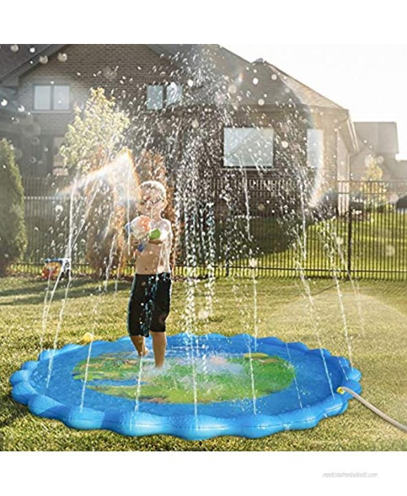 VOROSY Upgraded 79 Sprinkler & Splash Play Mat Splash Pad Inflatable Summer Outdoor Sprinkler Pad Water Toys Fun for Children Infants Toddlers Boys Girls and Kids