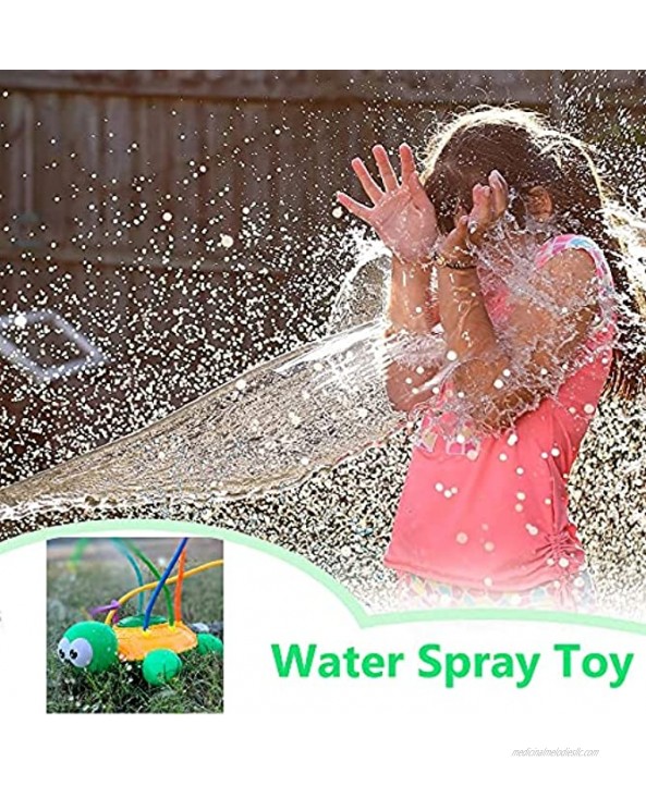 Water Spray Sprinkler for Kids Spinning Turtle Water Sprinkler Toy with Wiggle Tubes for Kids & Toddler Splashing Fun Backyard & Lawn