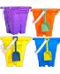 4E's Novelty 8" Beach Buckets and Shovels Large Sand Bucket for Kids [4 Pack ] for Sandbox Play Beach Toys for Kids & Toddlers