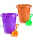 4E's Novelty Beach Sand Buckets and Shovels for Kids 7" Large Beach Pail [2 Pack] Color Vary Beach Toys for Kids 3-10