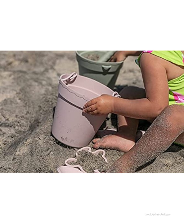 BraveJusticeKidsCo. | Silicone Summer Kids Beach Set | Toddlers and Baby Sandbox Toys Blush + Beach Bag