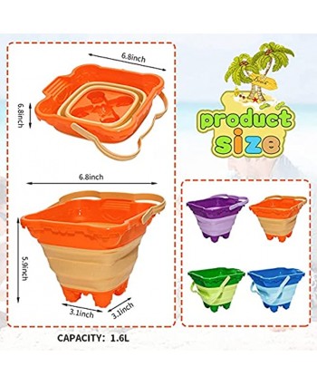 Holady Collapsible Buckets,Sand Buckets for Kids,Foldable Pail Bucket Multi Purpose for Beach Camping Gear Water and Food Jug Dog Bowls Camping and Fishing Tub--2.5L4 PCS