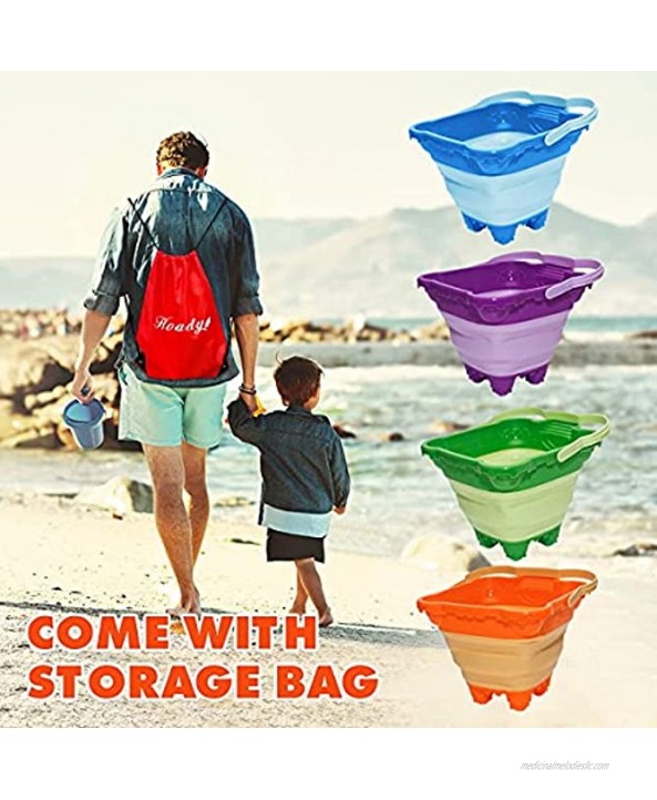 Holady Collapsible Buckets,Sand Buckets for Kids,Foldable Pail Bucket Multi Purpose for Beach Camping Gear Water and Food Jug Dog Bowls Camping and Fishing Tub--2.5L4 PCS