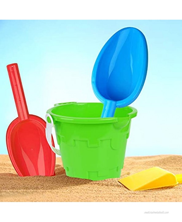 Jumbo Castle Model Beach Gear 7 Large Sand Buckets Snow Castle Maker Pails Beach Water Pool Gardening Bath Toy Environmentally ABS Durable Thick Plastic Complete Gift Set Bundle For Kids Boys Girls