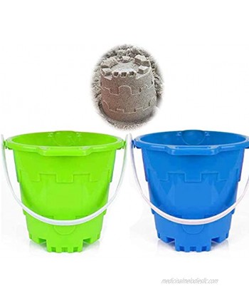 Jumbo Castle Model Beach Gear 7" Large Sand Buckets Snow Castle Maker Pails Beach Water Pool Gardening Bath Toy Environmentally ABS Durable Thick Plastic Complete Gift Set Bundle For Kids Boys Girls