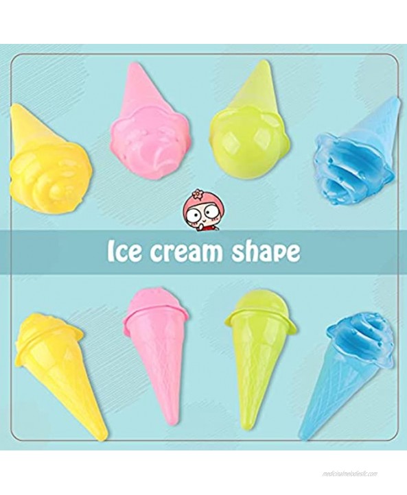 Kids Beach Sand Toys 20 Pcs Sand Tools with Buckets Spade Scop Ice Cream Cake Outdoor Beach Toys for Toddlers Boys Girls