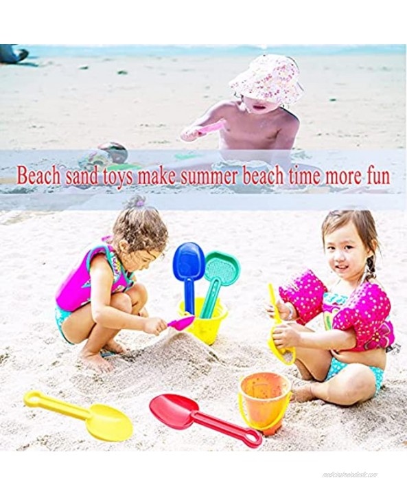 KJHL Mini Beach Shovels for Kids 8 Pack Plastic Scoop Sand Sifters Sandbox Shovels Sand Spade Beach Toys with Handle for Boys Girls Toddler Fun Birthday Party Favors