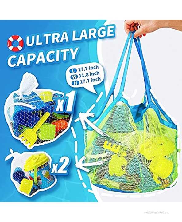 Mesh Beach Toys Bag Extra Large Beach Accessory Lightweight & Durable Mesh Beach Bag and Tote for Traveling & Vacationing Foldable & Washable Large Mesh Beach Bag for Children's Toys XL