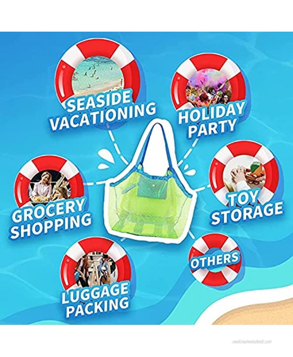 Mesh Beach Toys Bag Extra Large Beach Accessory Lightweight & Durable Mesh Beach Bag and Tote for Traveling & Vacationing Foldable & Washable Large Mesh Beach Bag for Children's Toys XL