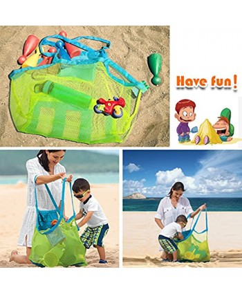 Narwey Mesh Beach Bag and Tote for Sand Toys Beach Net XL Blue