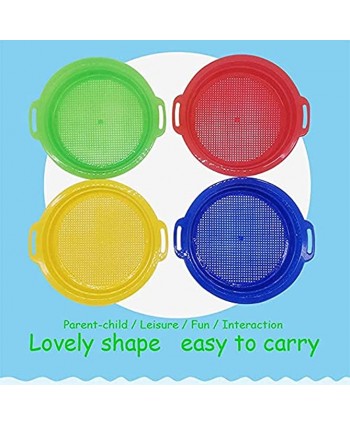 RANLUP 4 Sets Sand Sieves Sand Sifter Sieves for Sand & Beach Red Blue Yellow & Green Complete Gift Set
