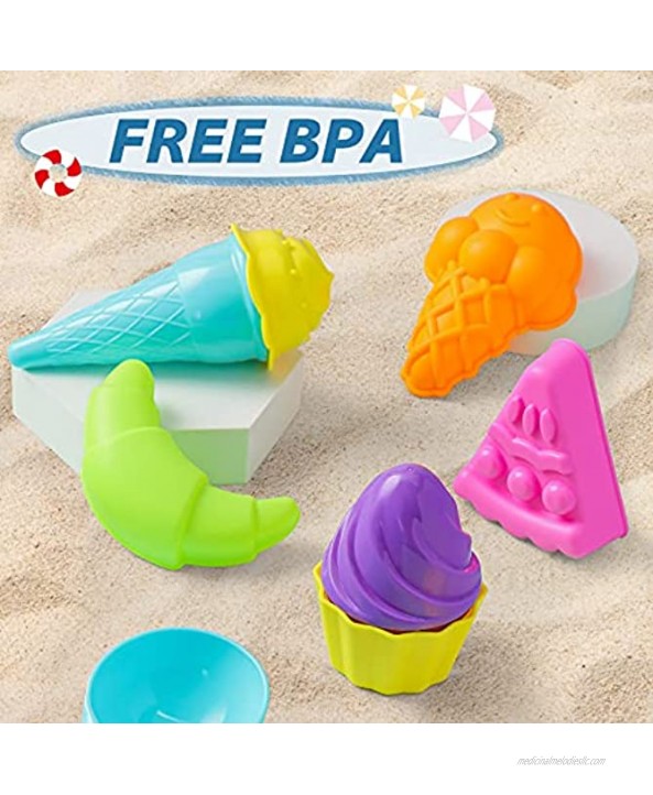 Shindel 25PCS Kids Beach Sand Toys Set Sand Tools with Bucket Pinwheel Shovels Ice Cream Mold Set Kids Outdoor Toys