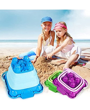 Tinleon Foldable Sand Buckets Plastic Castle Mold Beach Pail Collapsible Bucket Beach Sand Toys for Kids Outdoor Play4 Pack