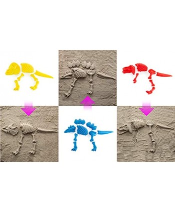 Top Race 3 Large Dinosaur Sand Molds Dinosaur Fossil Skeleton Beach Toy Set