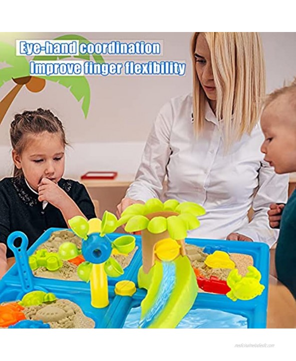 UNIH Beach Toys for 1-3 Year Old Boy Girls Water Sand Table Sand Molds Beach Tool Kit Durable Outdoor Kids Activity Game Sandbox Toys Toddler Toys Sand Playset Sensory Table Sand Shovel Tool Kits