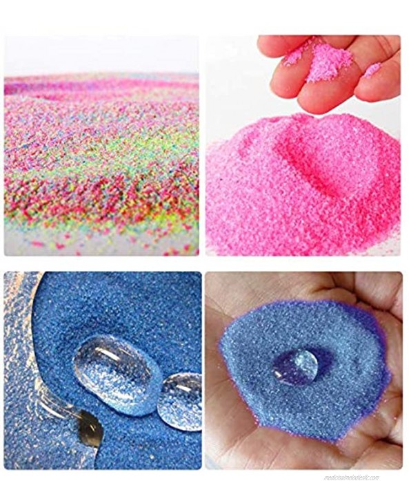 XIZHI 6 Colors Total 1.33 lbs 0.6kg Magic Sand Colored Play Sand That Never Gets Wet，Exciting Colored Play Activity for Kids Fun Home Activities