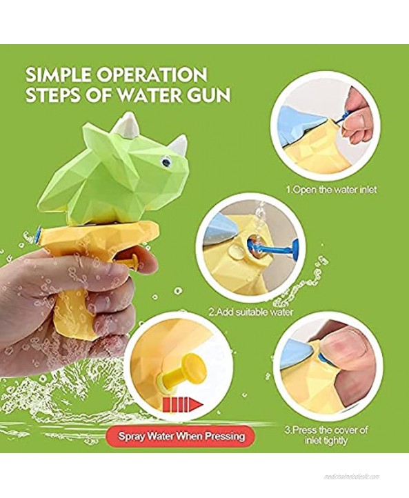 5 Pcs Water Squirt Guns for Kids Small Dinosaur Water Pistols Water Blaster Soaker Summer Swimming Pool Beach Party Favor Toys for Boys & Girls Toddlers Age2 3 4 5 6