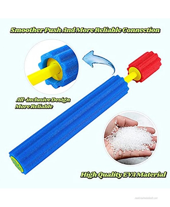 8 Packs Length 14In Water Blaster Value Set with 100 PCS Water Balloons Water Blaster Soaker Gun Shoots Up to 35 Ft Water Guns for Kids Pool Water Guns for Boys& Girls& Adults in Beach Party