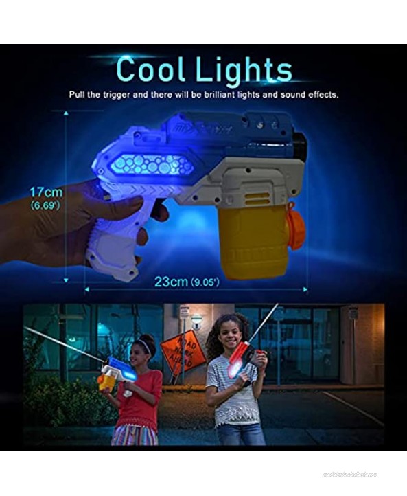 Electric Water Gun Battery Operated Squirt Guns with Cool LED Lights 300CC Long Range Water Blaster for Kids Adults Swimming Pool Beach Party Water Fighting Blue